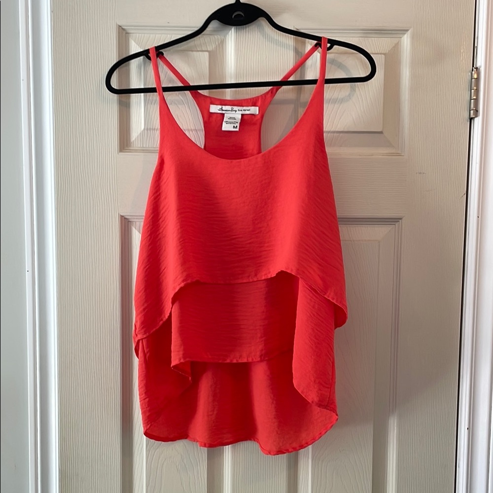 American Rag Orange Asymmetrical Tiered Camisole
